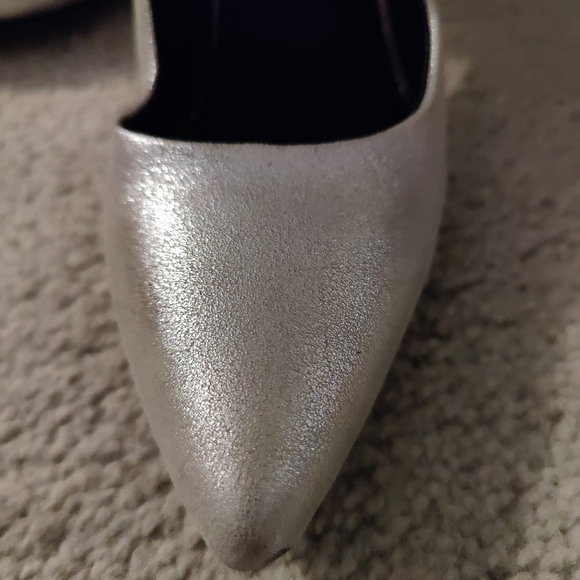 H&M Silver Metallic Leather Heels - Picture 3 of 8